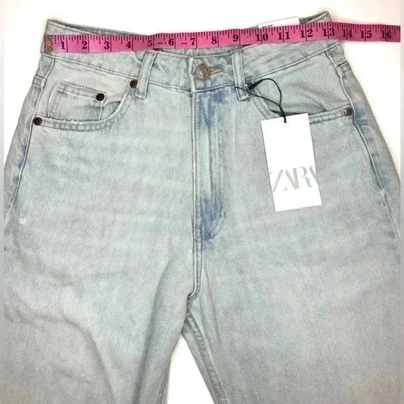 Zara Womens Tailored Mid Waist Balloon Jeans Size- 0 - Picture 6 of 9